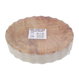 Plato de Cartón Impresión Madera "Bali" Ø23cm 345g/m² (450 Uds)