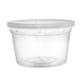 Envase de Plástico PP con Tapa Transparente “Deli Range” 460ml (40 Uds)