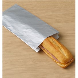 Bolsa de Papel para Bocadillo Antigrasa Aluminio 31,5+5x10,3cm (2000 Uds)