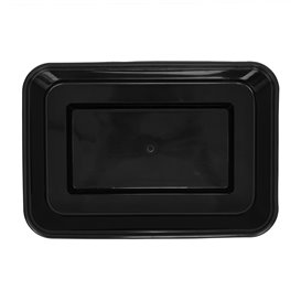 Envase Rectangular Plástico PP Negro 500ml 17,6x12,4x4cm (500 Uds)