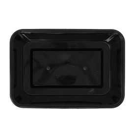 Envase Rectangular Plástico PP Negro 750ml 17,6x12,4x6cm (50 Uds)
