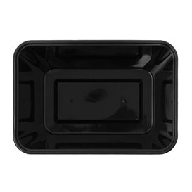Envase Rectangular Plástico PP Negro 1.000ml 17,6x12,4x7cm (500 Uds)