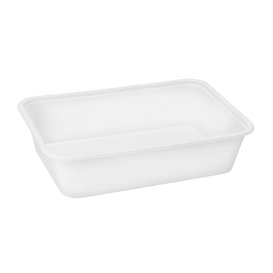 Envase Rectangular PP Blanca 500ml 17,4x11,6x3,5cm (25 Uds)