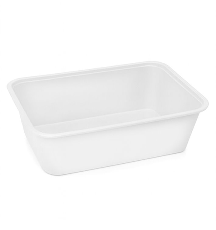 Envase Rectangular PP Blanca 750ml 17x11,5x6,4cm (500 Uds)