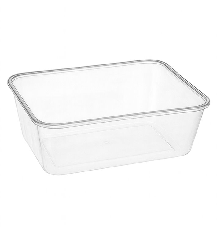 Envase Rectangular Plástico PP Transparente 750ml 17,4x11,6x5,5cm (500 Uds)