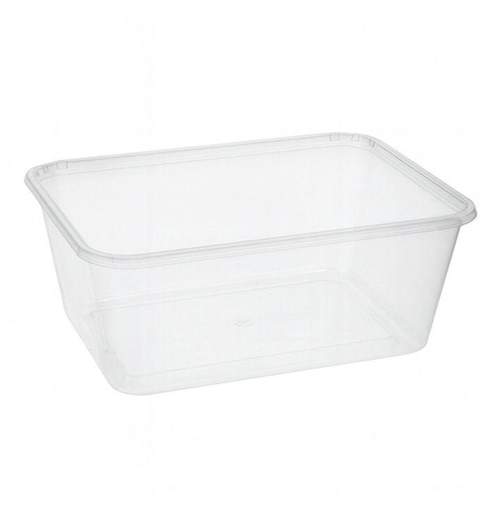 Envase Rectangular Plástico PP Transparente 1.000ml 17,4x11,5x8cm (500 Uds)