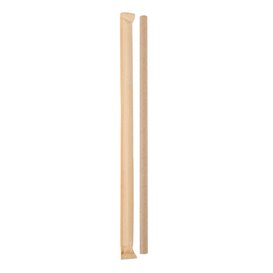 Pajita Papel Recta Enfundado Kraft Ø0,8x23 cm (6000 Uds)