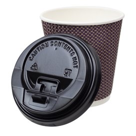 Tapa SIP de PS para Vaso Cartón Negra Ø7,3cm (50 Uds) Tapa SIP de PS para Vaso Cartón Negra Ø7,3cm (50 Uds)