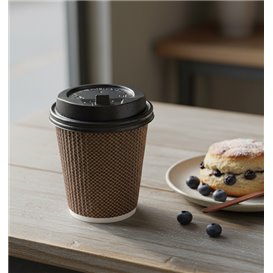 Tapa SIP de PS para Vaso de Cartón Negra Ø8,0cm (1.000 Uds) Tapa SIP de PS para Vaso de Cartón Negra Ø8,0cm (1.000 Uds)