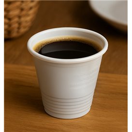 Vaso de Plástico PP Reutilizable Blanco 80ml (50 Uds)