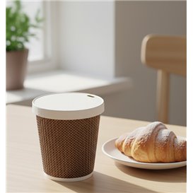 Tapa Travel con Agujero de Papel Blanca Ø8,0cm (50 Uds) 