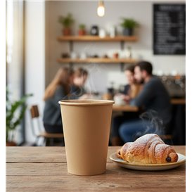 Vaso Cartón Kraft-Kraft 12Oz/360ml Ø9cm (50 Uds)
