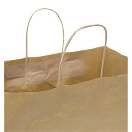 Bolsa de Papel Kraft con Asas Rizadas 80 g/m² 32+16x26cm (25 Uds)