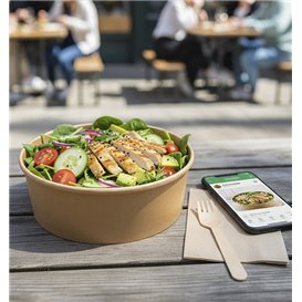 Tarrina Cartón Kraft-Kraft con Tapa RPET 38Oz/1140ml (25 Uds) Tarrina Cartón Kraft-Kraft con Tapa RPET 38Oz/1140ml (25 Uds)