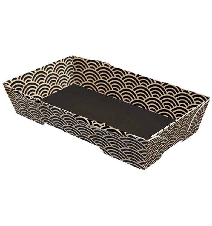 Envase para Sushi de Cartón ''Waves'' 12x6,2cm (12 Uds)