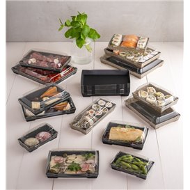 Envase para Sushi de Cartón Negro 12x6,2cm (50 Uds) Envase para Sushi de Cartón Negro 12x6,2cm (50 Uds)