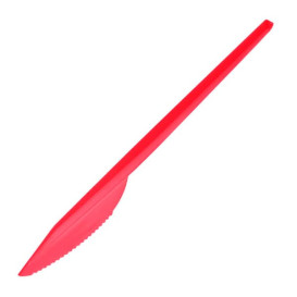 Cuchillo de Plastico PS Rojo 165 mm (15 Uds)