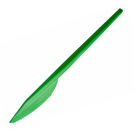 Cuchillo de Plastico PS Verde 165 mm (15 Uds)