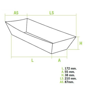 Barqueta Kraft Hot Dog 17x5,5x3,8cm (25 Uds)