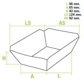Barqueta 250ml Kraft 9,6x6,5x4,2cm (25 Uds)