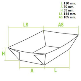Barqueta 300ml Kraft 11x7x3,5cm (25 Uds)