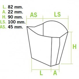 Caja Kraft para Fritas Pequeña 8,2x2,2x9cm (600 Uds)