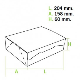 Caja Pasteleria Carton 20,4x15,8x6cm 1Kg. Blanca (200Uds)