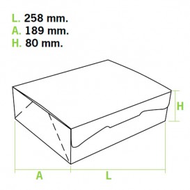 Caja Pasteleria Carton 25,8x18,9x8cm 2Kg. Blanca (5 Uds)