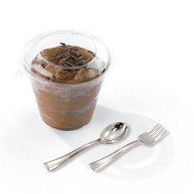Mini Tenedor de Plastico Metalizado 100mm (100 Uds)