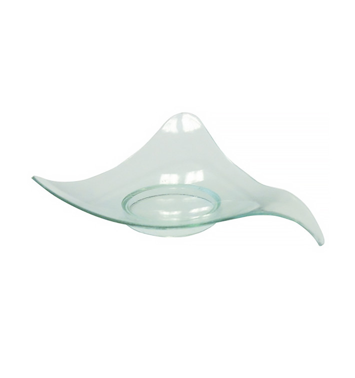 Plato Degustacion Triangular con Asa Trans. 8cm 