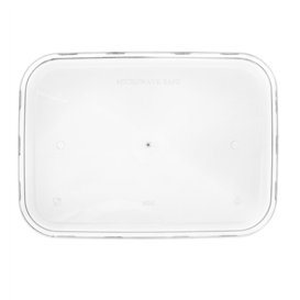 Tapa Reutilizable de Plástico PP para Envases Rectangulares Transparente 20,4x15,3cm (50 Uds)