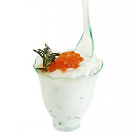 Vaso Catering Degustacion Pétalo Verde Transp. 6,2cm 70ml (12 Uds)
