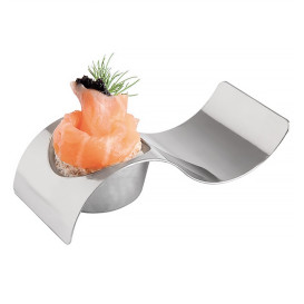 Plato Degustacion Ola Plateado 9,5x4,2cm 