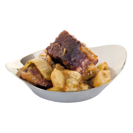 Bol Degustacion Plastico Ovalado Plateado 30ml 8x2cm 