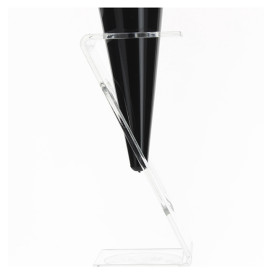 Copa de Plastico "Cono" para Cava Negra 100ml (24 uds)