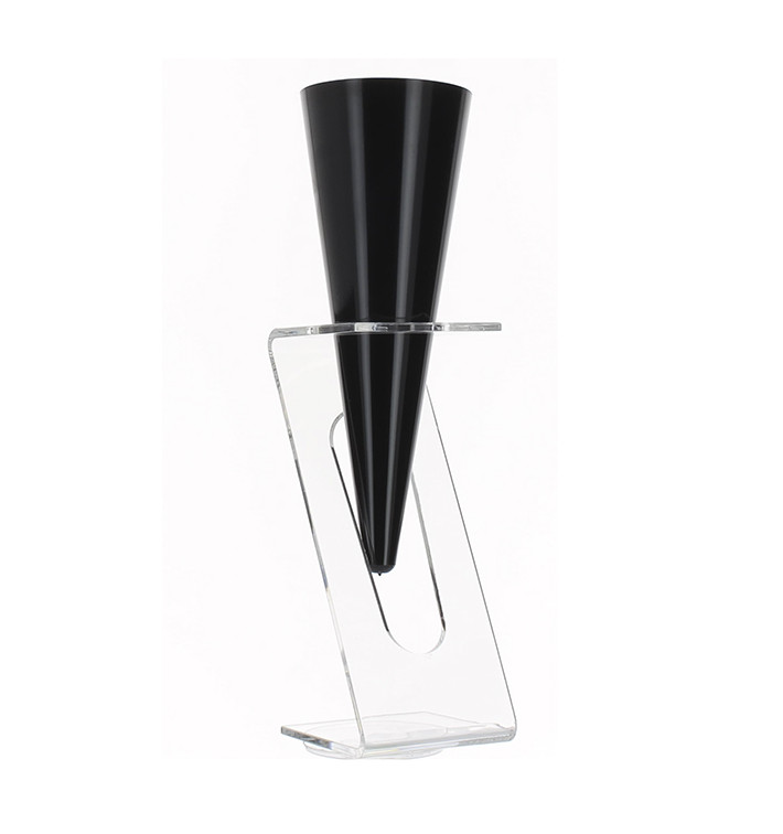 Copa de Plastico "Cono" para Cava Negra 100ml 