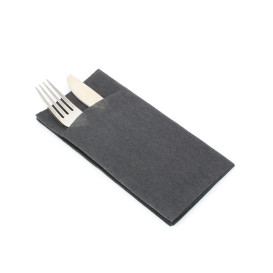 Servilleta Kanguro Airlaid Negro 40x40cm (25 Uds)
