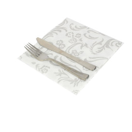 Servilleta Damascato Airlaid Blanca 40x40cm (50 Uds)