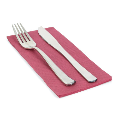 Servilleta Papel 1/8 40x40cm Burdeos Punta-Punta (50 Uds)