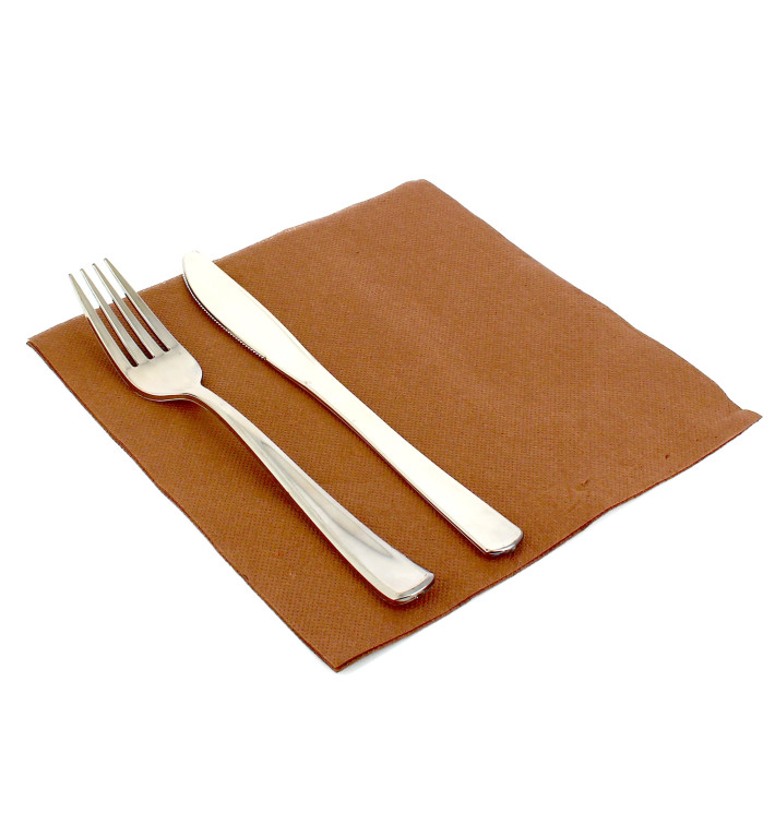 Servilleta Papel 40x40cm Marron Punta- Punta 