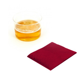 Servilleta de Papel Cocktail 20x20cm Burdeos (100 Uds)