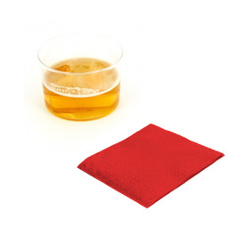 Servilleta de Papel Cocktail 20x20cm Roja (100 Uds)