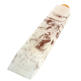Bolsa de Papel blanca 9+5x50cm Estampada (250 Unidades)