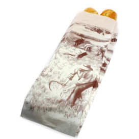 Bolsa de Papel blanca 12+9x50cm Estampada (250 Uds)