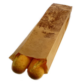 Bolsa de Papel Kraft 12+9x50cm Estampada (100 Uds)