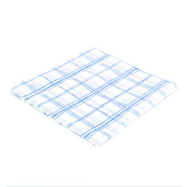 Servilleta de Papel 33x33 Cuadros Azules 1 Capa (80 Uds)