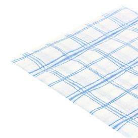 Servilleta de Papel 33x33 Cuadros Azules 1 Capa (80 Uds)