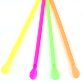 Pajita Cuchara Recta 4 colores Ø6mm 20cm (10000 Uds)