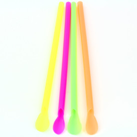 Pajita Cuchara Recta 4 colores Ø6mm 20cm (250 Uds)