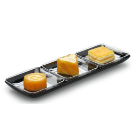 Bandeja Plastico Degustacion Negro 6x19 cm (200 Uds)